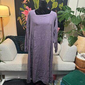 Aly Wear Langenlook 100% Cotton Midi Dress, Purple, Medium, Circa 1990's